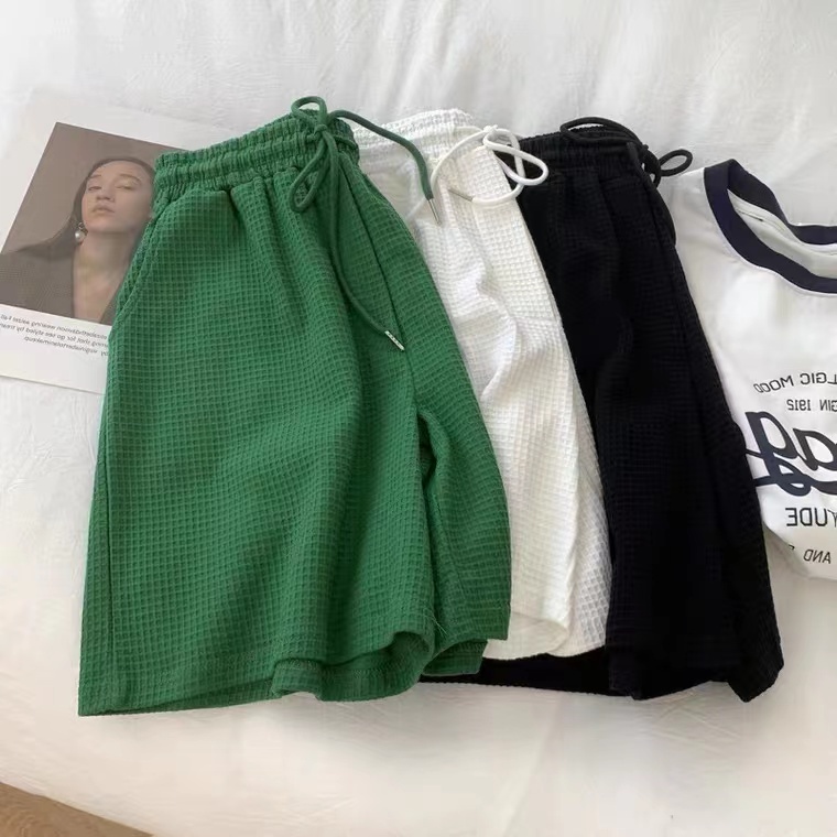 Quần Short Thể Thao Ống Rộng Lưng Cao Phối Dây Rút 3 Màu Sắc Lựa Chọn Thời Trang Dành Cho Nữ