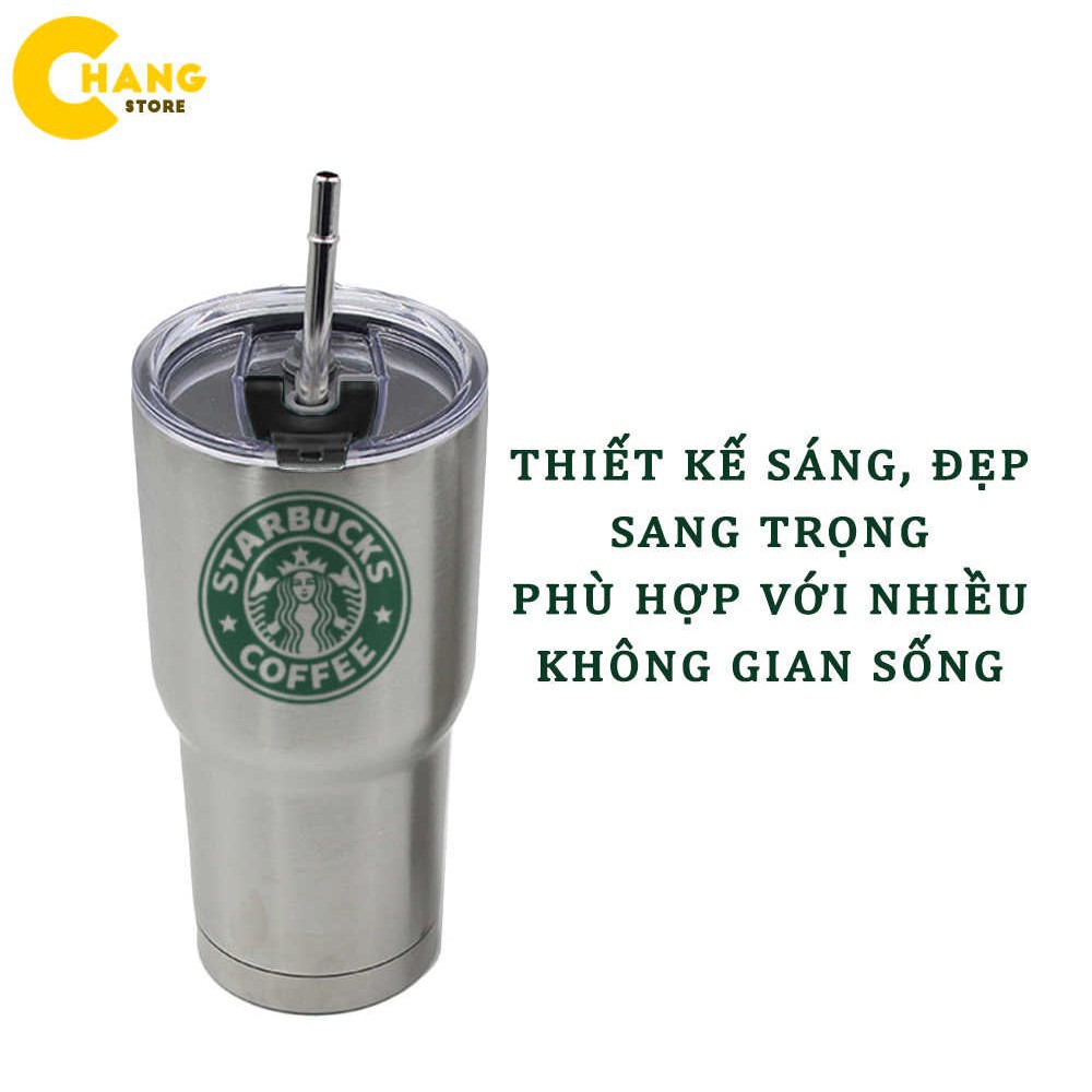 Cốc Giữ Nhiệt Thái Lan 900ml + Tặng Kèm Túi Đựng Và Bộ Phụ Kiện Ống Hút Tái Sử Dụng