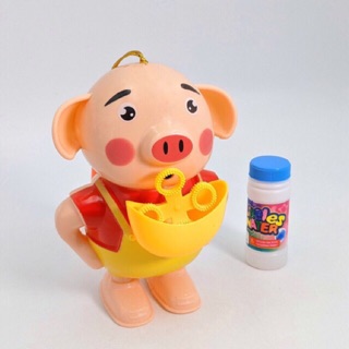 Đồ chơi heo peppa/chuột Micky thổi bong bóng nhạc đèn