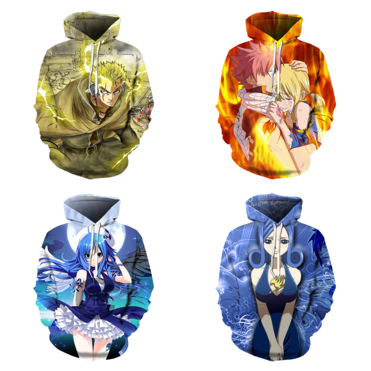 Áo Hoodie In Hình Anime Fairy Tail 3d Cá Tính