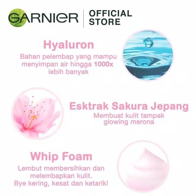 (hàng Mới Về) Sữa Rửa Mặt Garnier Sakura 50ml Làm Trắng Da