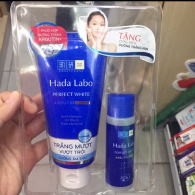 Combo Sữa rửa mặt hadalabo 80g tặng son Water Color Cam đào hoặc giấy thấm dầu | BigBuy360 - bigbuy360.vn