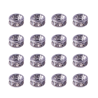 1 Túi Miếng Đệm Hạt Kim Cương Giả Tròn Bằng Thép Không Gỉ 316 Pha Lê 20 Cái / túi