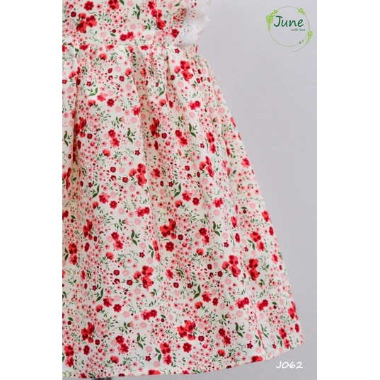 VÁY ĐẦM HOA NHÍ ĐỎ BÈO CÁNH TIÊN BÉ GÁI