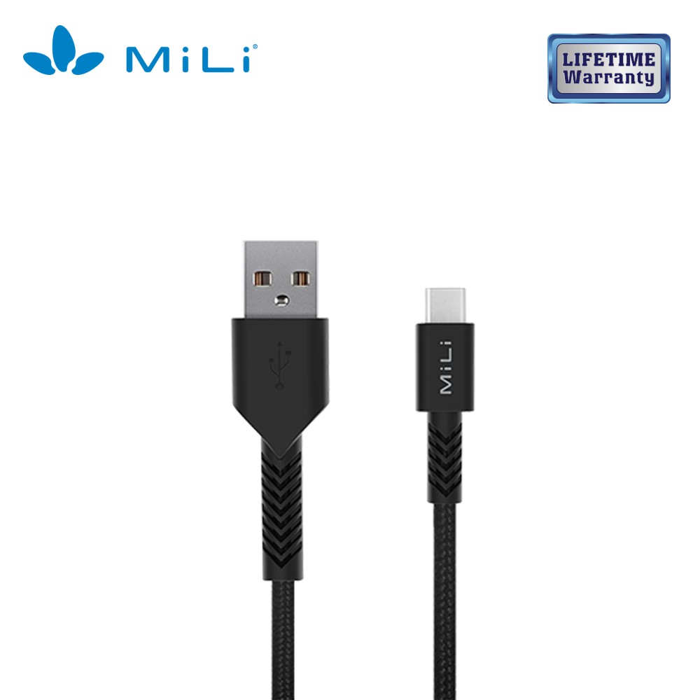 Cáp sạc MiLi HX-L12BK USB-type C 2.0 dài 1.2m siêu bền, an toàn thân thiện - Bảo hành 12 tháng