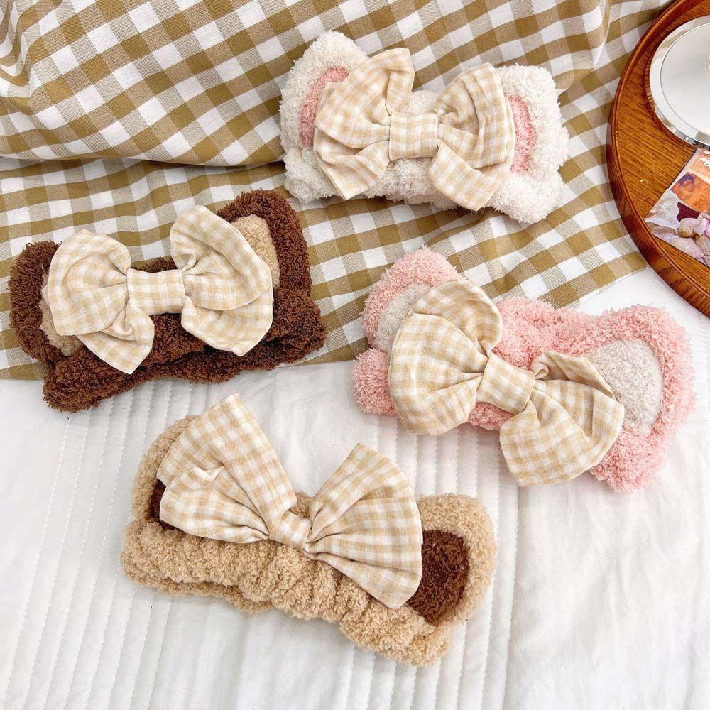 Băng Đô Cài Tóc Phối Lông Co Giãn Họa Tiết Hoạt Hình 15H Cho Nữ