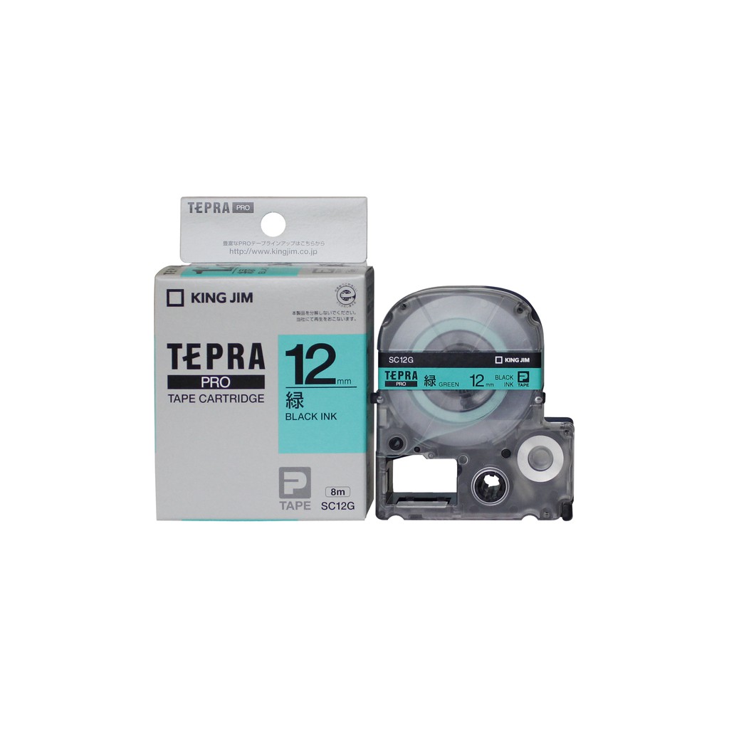 Băng mực in nhãn Tepra 12mm dùng cho các dòng máy King Jim Tepra Pro SR-R170V / SR530 / SR970 / SR5900P