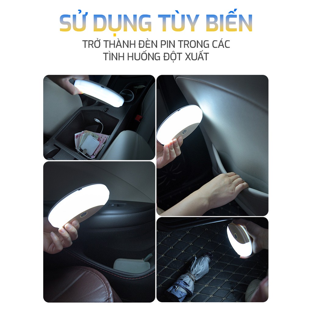 Đèn Led trần xe ô tô ⚡FREESHIP⚡xe hơi cảm ứng, công nghệ Pin sạc