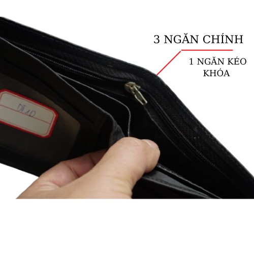 Ví nam da bò dập vân cá sấu dáng ngang nam tính NHÀ CỬA VÀ TIỆN ÍCH.