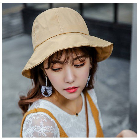 Mũ vải bucket bản vành to, vải móng thoáng mát