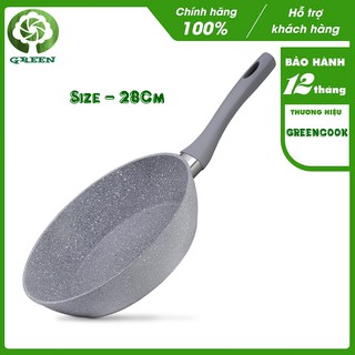 Chảo Vân Đá Từ Chống Dính Sâu Lòng Green Cook GCP02 28 cm