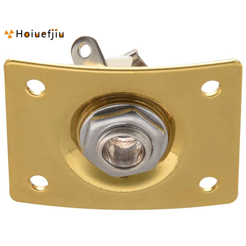 Phụ kiện giắc cắm đầu vào đầu ra đàn guitar bass / guitar điện 1/4 màu vàng kiểu vuông