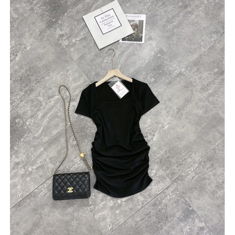 Váy Body Nhúm Cổ Vuông Hàng Đẹp | BigBuy360 - bigbuy360.vn