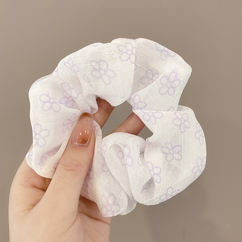 Dây Buộc Tóc Cao Su Co Giãn Hình Hoa Tulip Màu Xanh Dương Tím Phong Cách Hàn Quốc Thanh Lịch Cho Nữ