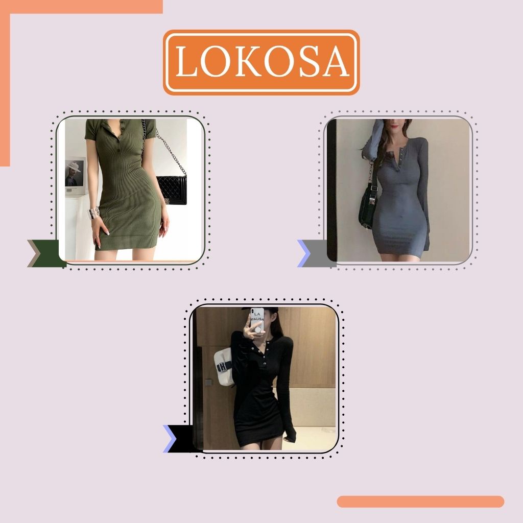 Đầm Body Sexy LOKOSA Váy Ôm Body Sexy Nữ Thiết Kế Đi Dự Tiệc Cưới Đẹp VDE35