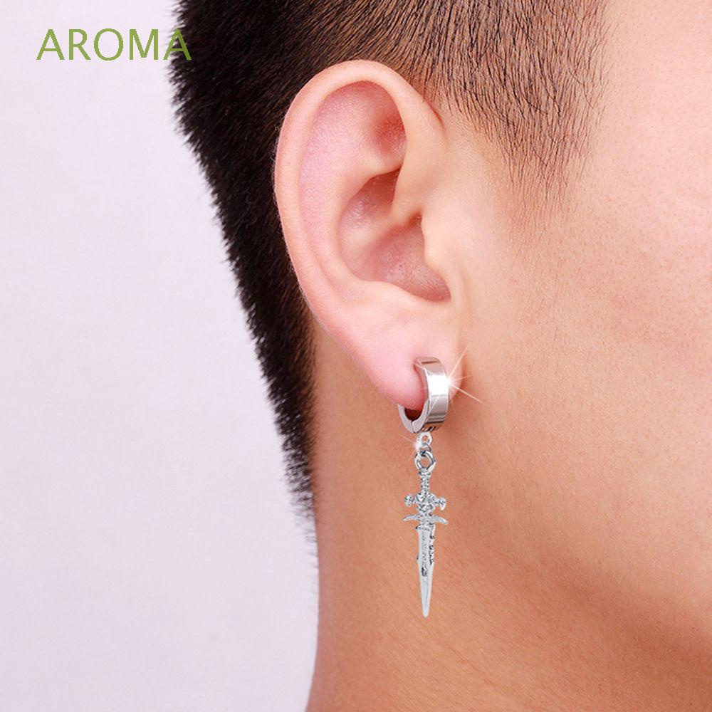 Bông Tai Dạng Kẹp Màu Bạc/Đen Phong Cách Hàn Quốc Thời Trang Cho Nam Và Nữ 1