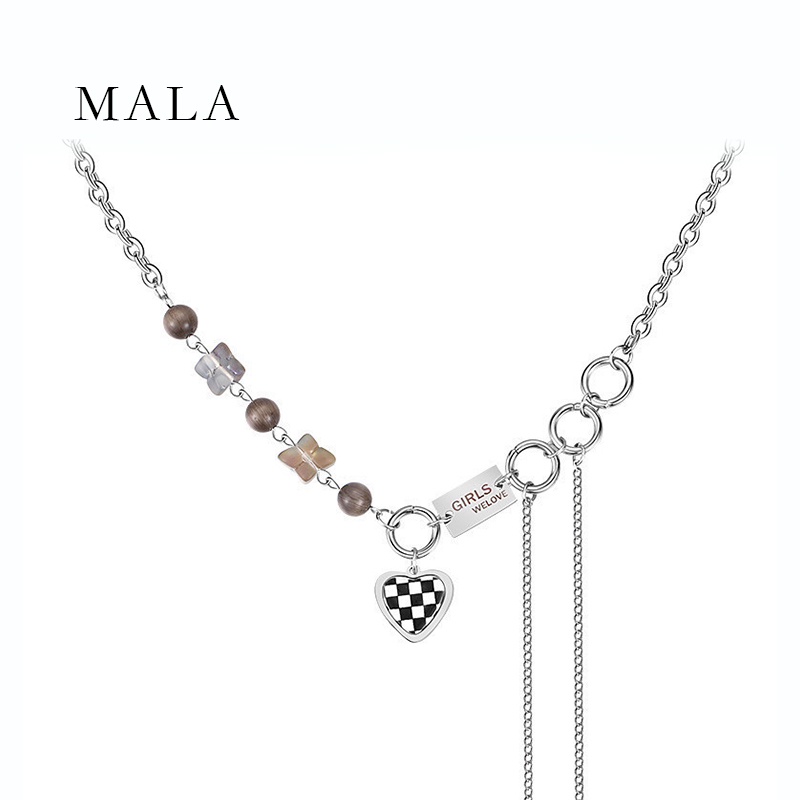 Vòng Cổ  MAYEBE LAVEND kẻ sọc màu trắng đen phong cách hiphop thời trang Hàn Quốc cho nam nữ