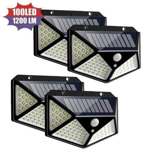 Đèn LED năng lượng mặt trời 100LED, đèn led năng lượng mặt trời, cảm biến hồng ngoại bật tắt tự động