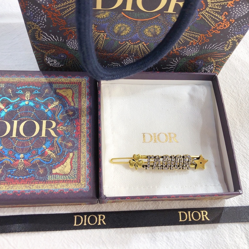 Kẹp Tóc Dior Đính Kim Cương Giả Phong Cách Retro Cho Nữ