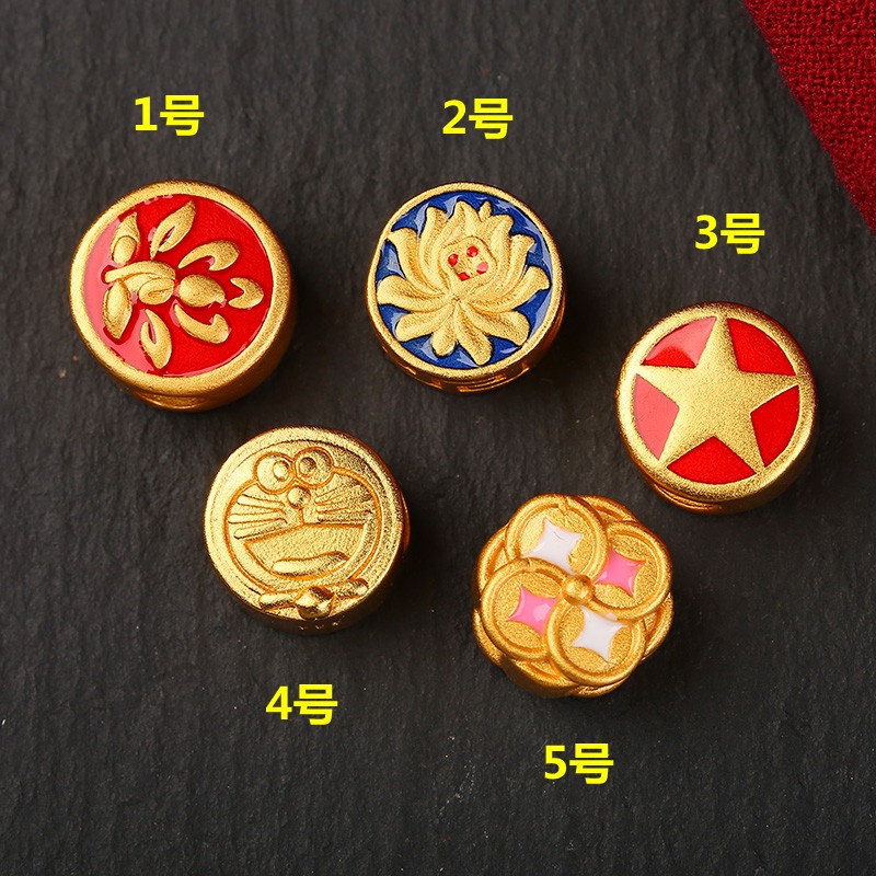 Hạt Xỏ Vòng Tay Bện Dây Thủ Công Họa Tiết Hoa Cúc / Ngôi Sao Năm Cánh / Doraemon