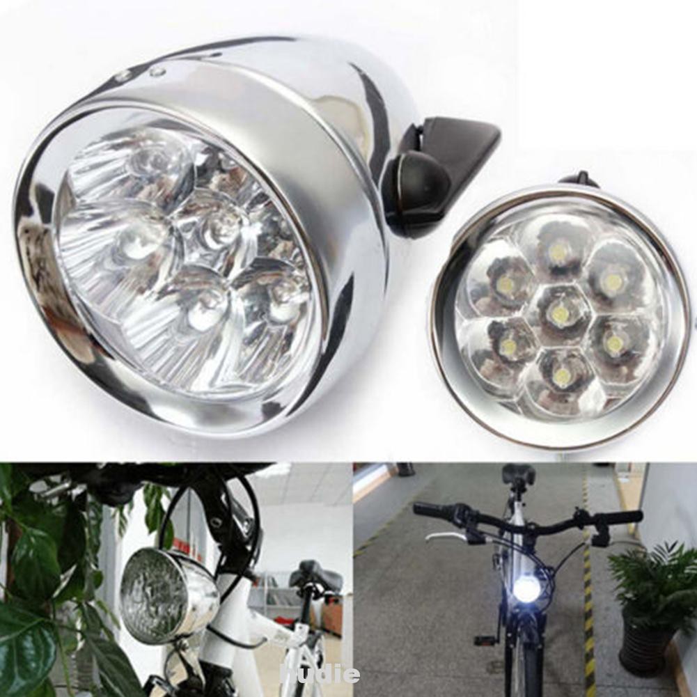 Đèn Led 3 Bóng Gắn Phía Trước Xe Đạp Ban Đêm Phong Cách Cổ Điển Dễ Lắp Đặt