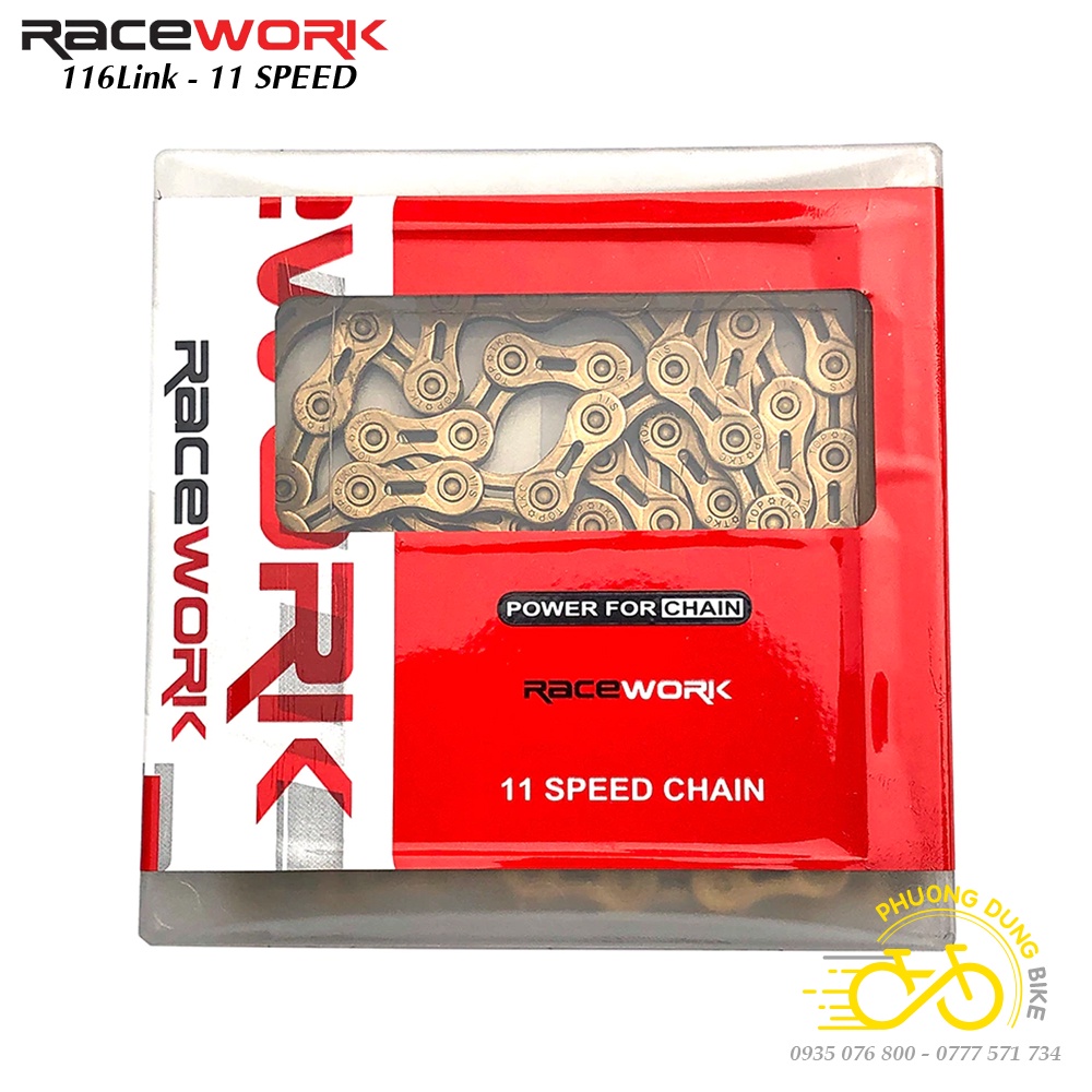 Xích sên bán rỗng xe đạp RACEWORK 11 Speed - Fullbox