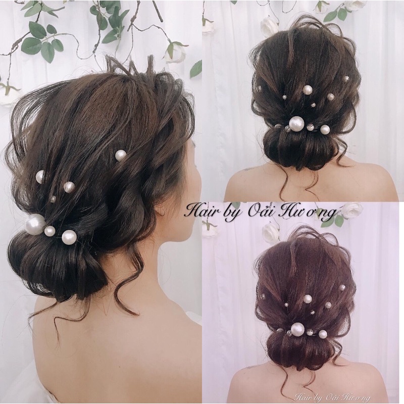 bịch 18 châm ngọc lớn nhỏ cài tóc( ngọc trai giả).