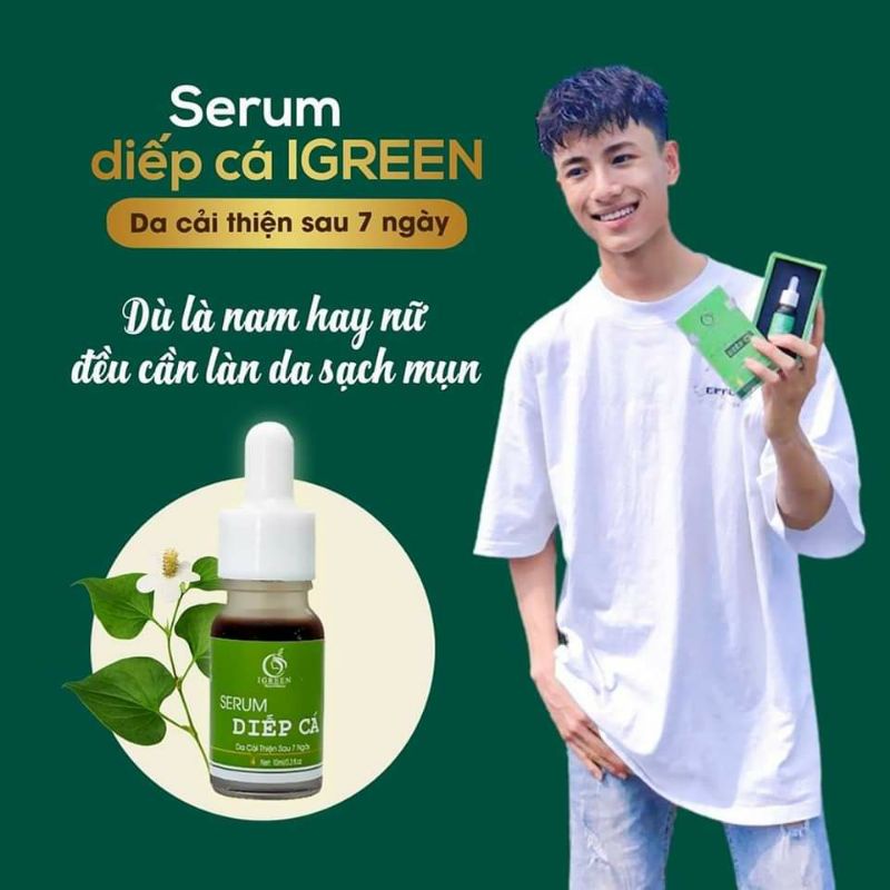 - Serum Sạch Mụn , Sạch Thâm , Se Khít Lỗ Chân Lông , Da Sáng - Serum Diếp Cá IGREEN