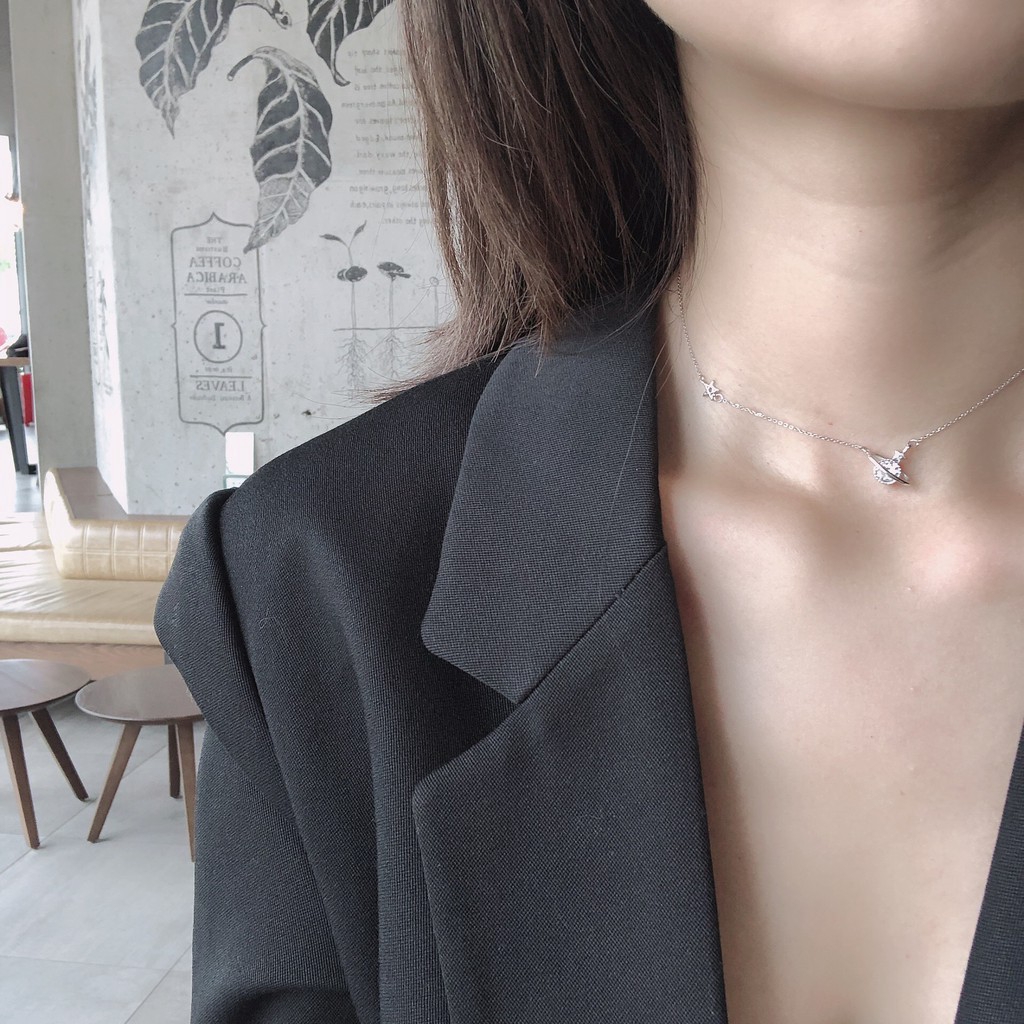 Dây Chuyền MG STUDIO Mặt Hình Sao Thổ Đính Đá Chất Liệu Bạc Sterling 925 | BigBuy360 - bigbuy360.vn