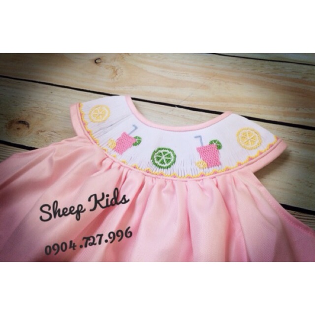 [ SMOCK DRESS] váy hồng sát nách cho bé gái