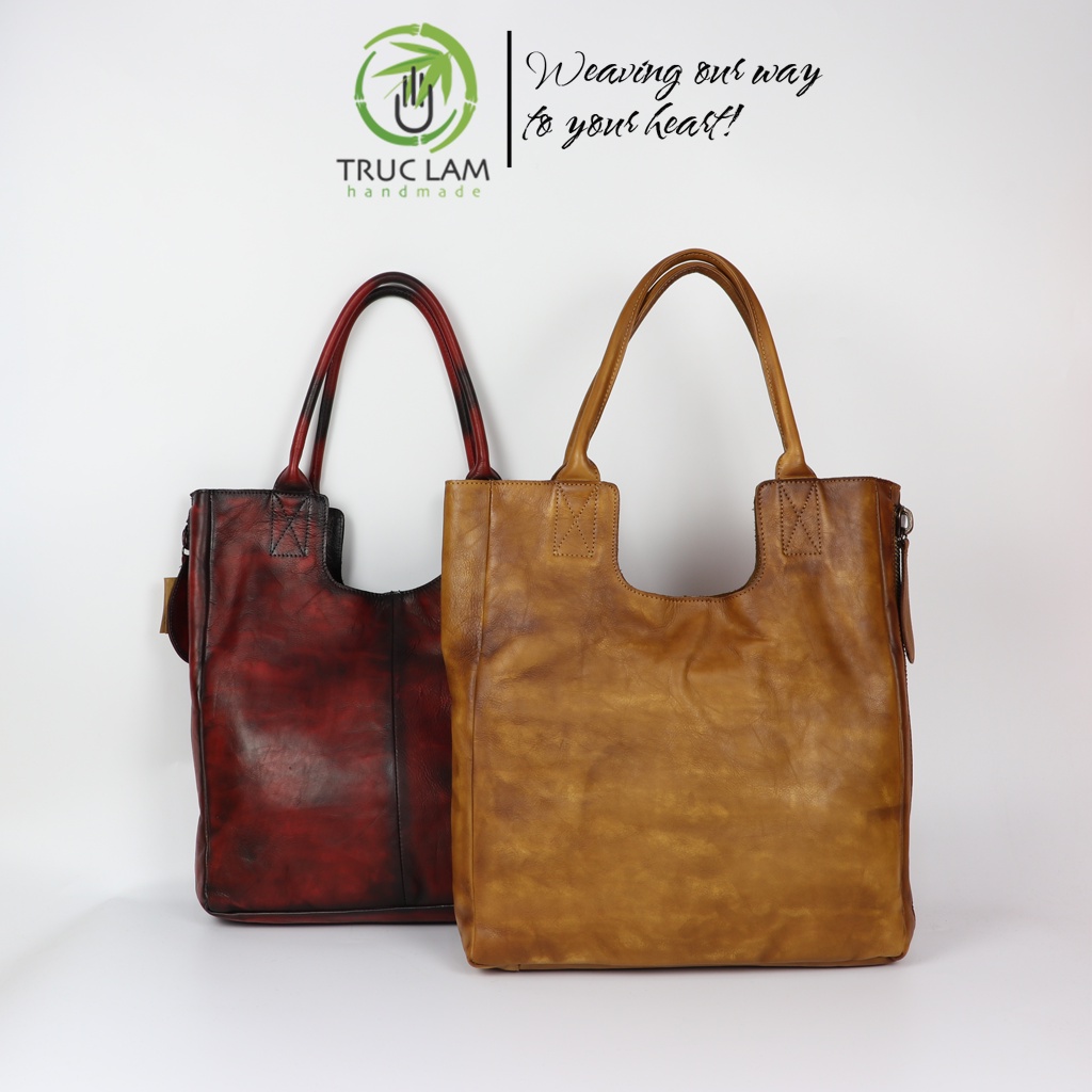 Túi Tote Thời Trang Nữ Dáng Dài Da Thật Cao Cấp Màu Ombre – Trúc Lâm Handmade