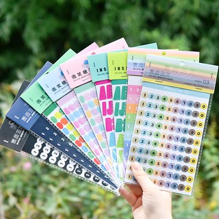 Sticker (hình dán) NUMBER AND LETTER DUT nông trại mây trang trí sổ, album, bullet journal, góc học tập