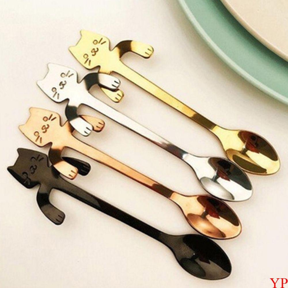 Set 1 / 2 Muỗng Hình Mèo Dễ Thương Cán Dài