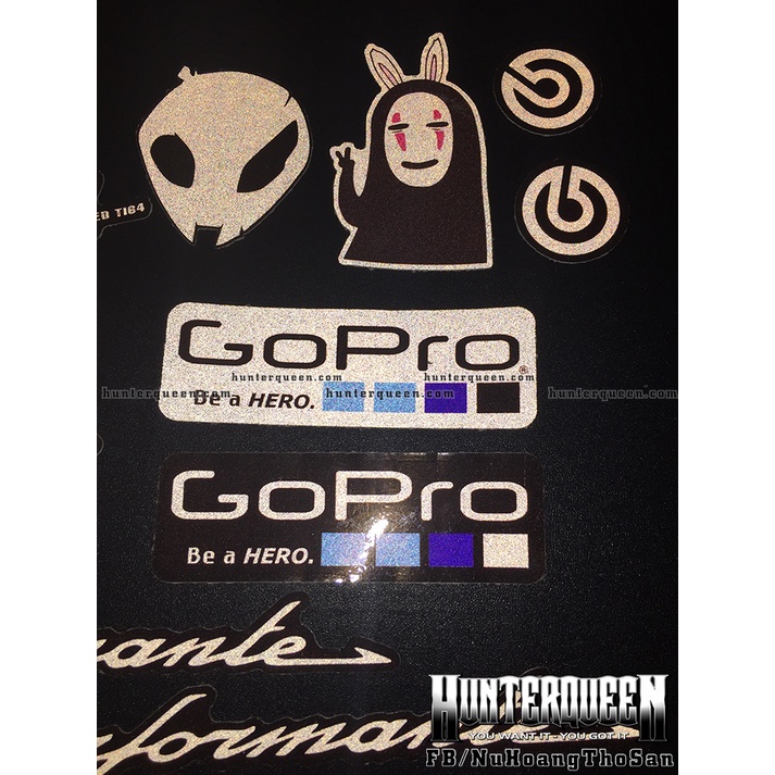 Trọn bộ 12 logo trắng đen phản quang 3M cao cấp. Decal sticker chống nước, không bay màu. Độ bám dính cực kì cao