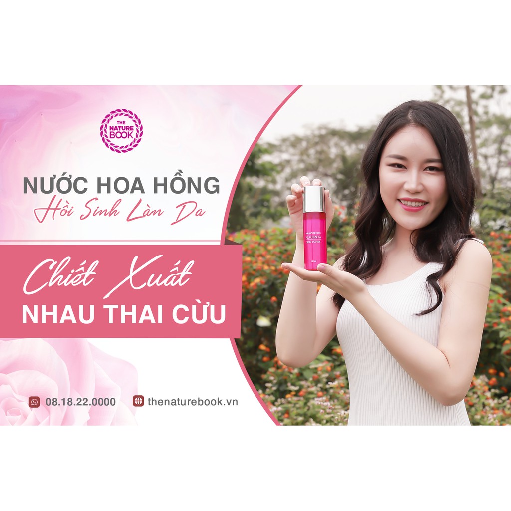 Nước hoa hồng hồi sinh làn da chiết xuất nhau thai cừu The Nature book 120mi