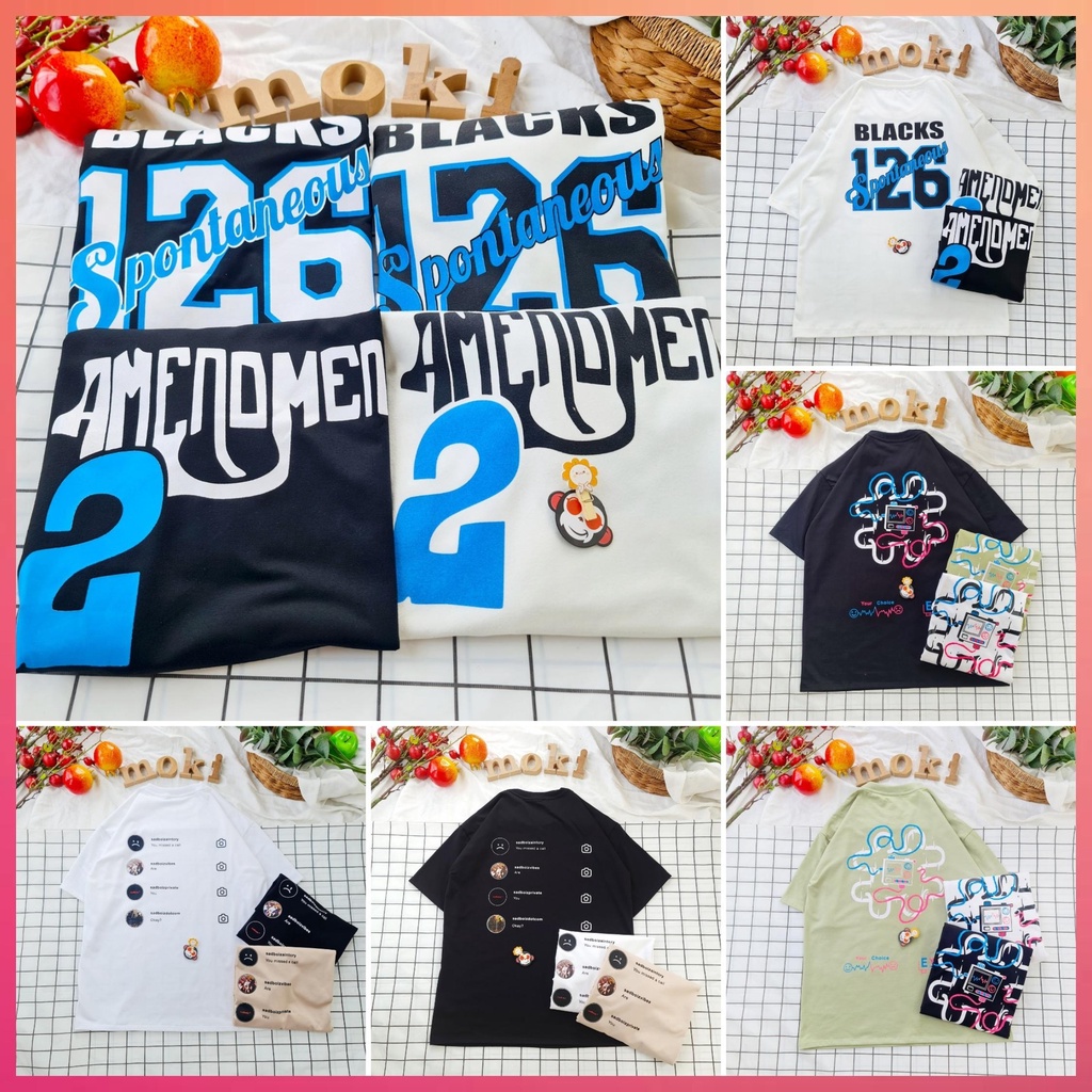 Áo thun Unisex tay lỡ form rộng cotton hàn Tee Shop. Áo phông nữ form rộng tay lỡ cotton co giãn, thoáng mát | BigBuy360 - bigbuy360.vn