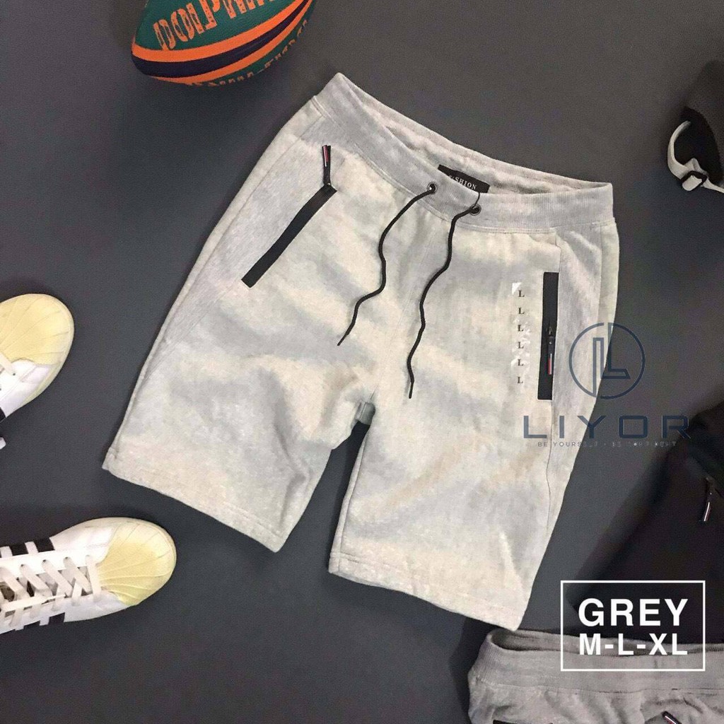 Quần short thể thao (HỖ TRỢ ĐỔI SIZE) nam cao cấp dây kéo túi đơn giản - Liyor - QTT009