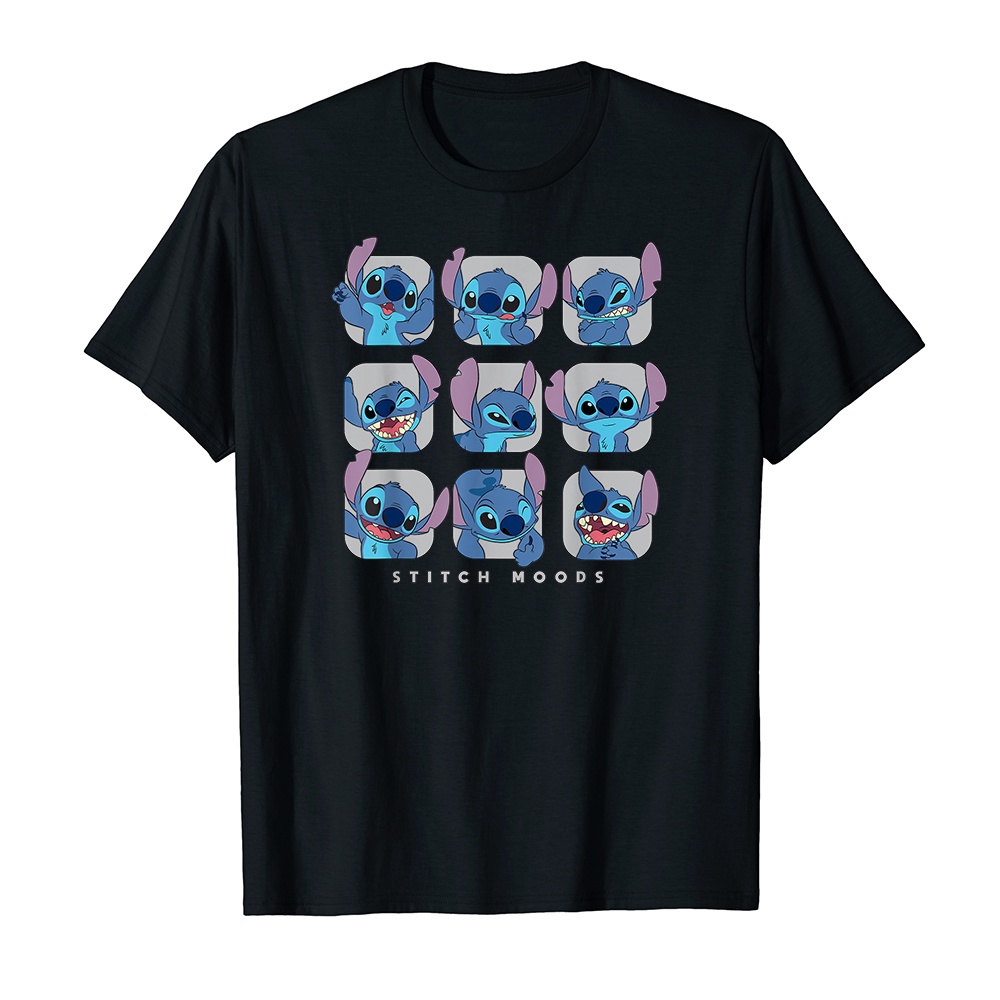 Áo thun cotton unisex HTFashion in hình Disney Lilo and Stitch Moods