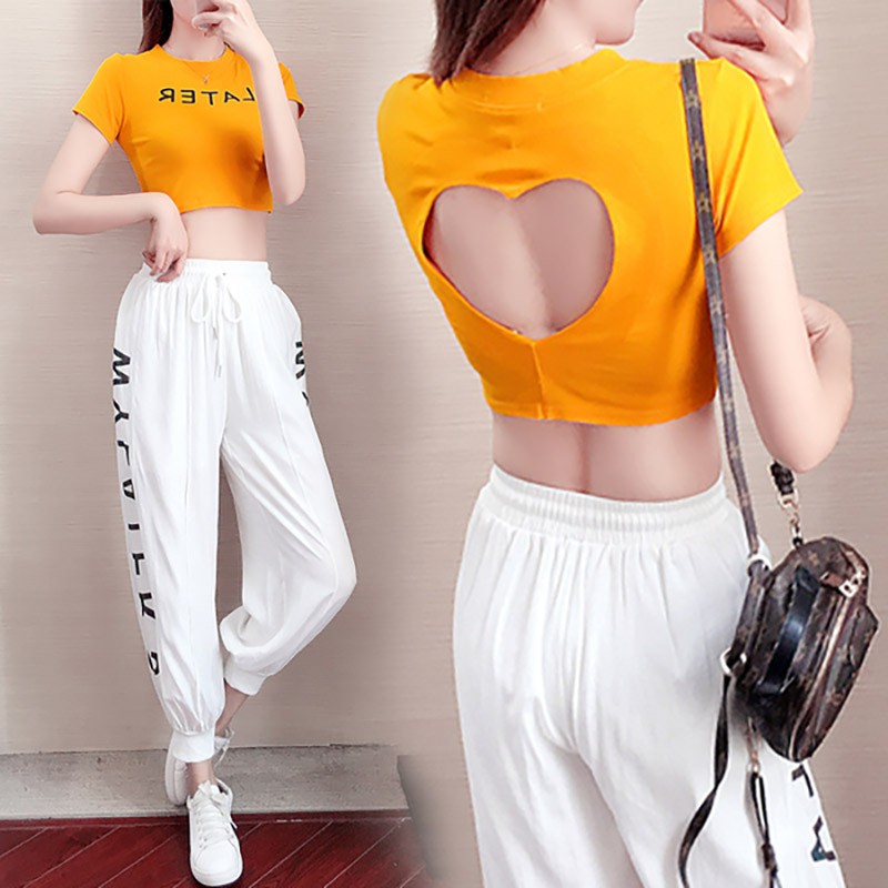 Bộ Đồ Thể Thao Vải Cotton Kiểu Hàn Quốc Thời Trang Xuân Hè 95 5 Spandex 2020