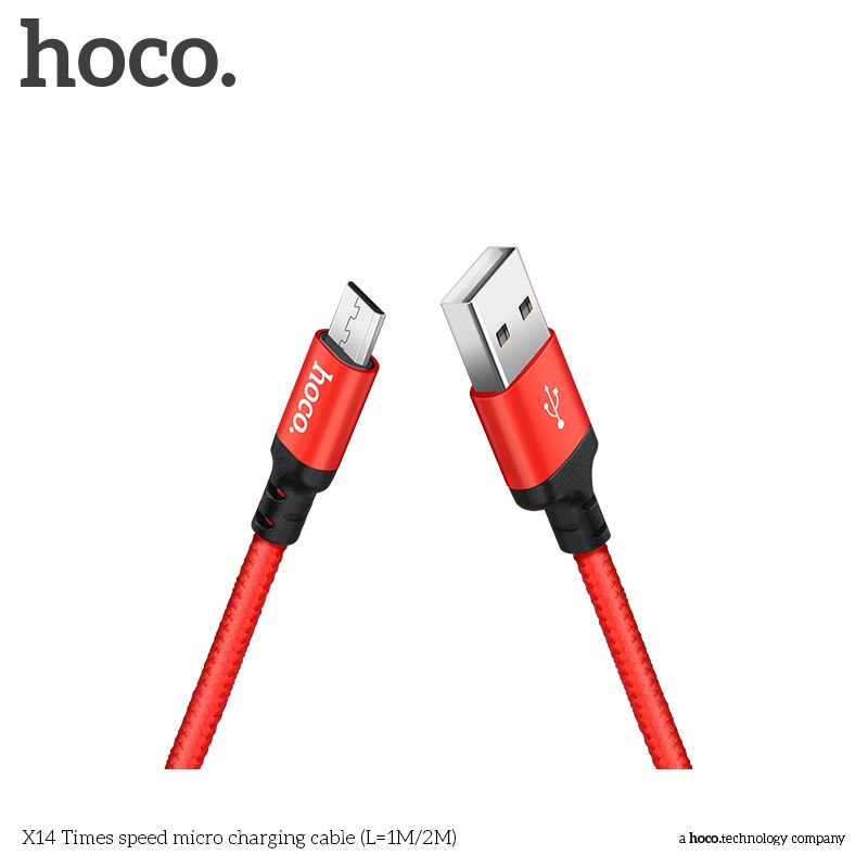 Dây sạc Hoco X14 USB-Micro dây bọc dù chống đứt gãy dài 1/2 mét dành cho android, sạc dự phòng