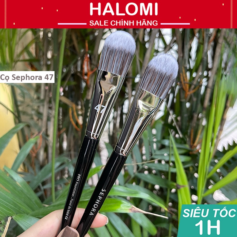 Cọ tán nền dẹp Sephora 47 đầu dài lông mềm chuyên dùng cho makeup chuyên nghiệp HALOMI