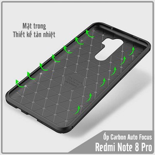 Ốp lưng Xiaomi Redmi Note 8 Pro chống sốc Carbon Auto Focus