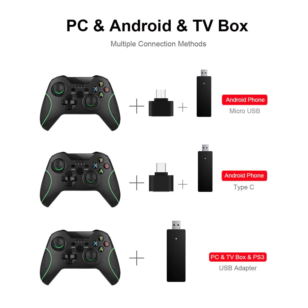 ​PC/PS4/​​PS3​​​​Tay Xbox One X Không Dây 2.4G cho Xbox / PS3 / PS4/ Smart Phone / PC / Android phone / Windows PC10