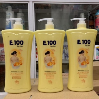 SỮA TẮM E100 SILKY vàng  800ML