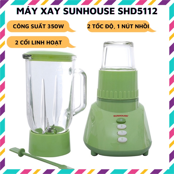 Máy xay sinh tố Sunhouse SHD5112 kèm 2 cối