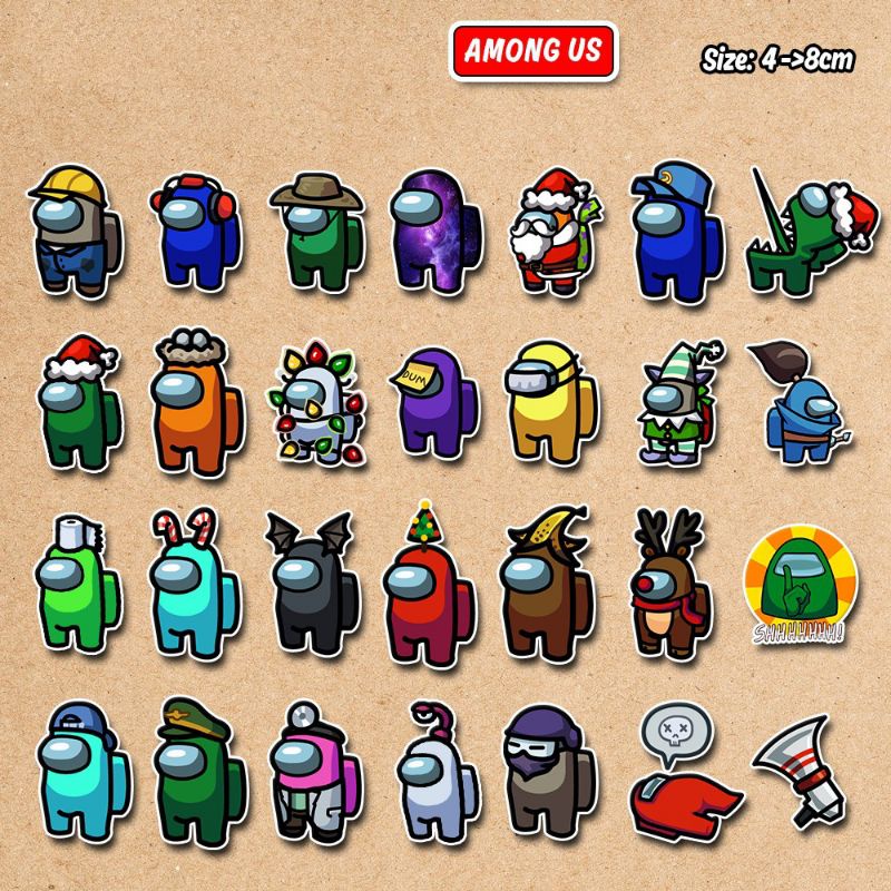 Set 100 sticker chủ đề Among Us chống nước 031