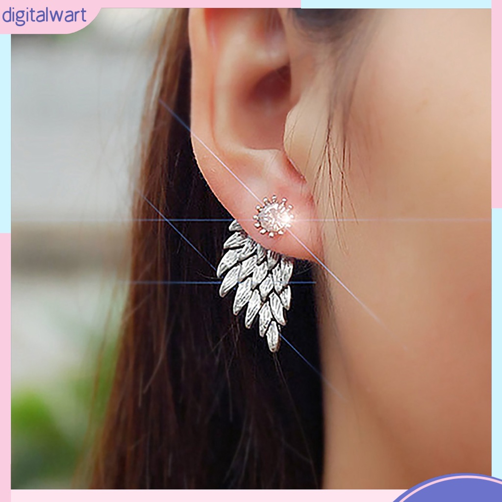 Dg✌❤ 1 Cặp Bông Tai Hợp Kim Hình Đôi Cánh Thiên Thần Đính Đá Thời Trang Giáng Sinh Dành Cho Nữ