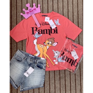 Áo phông xuất dư hươu bambi hồng