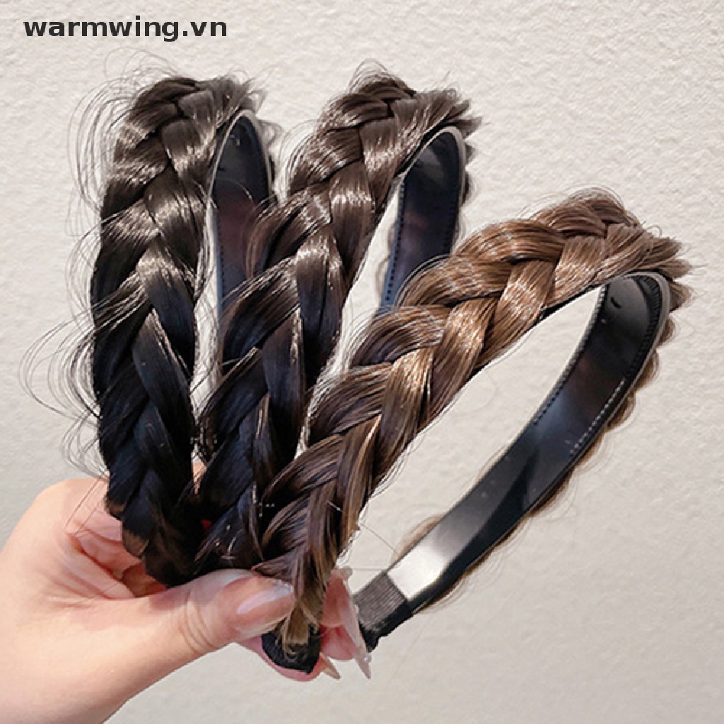 Băng đô dạng tóc giả thắt bím xương cá handmade phong cách cổ điển thời trang cho nữ