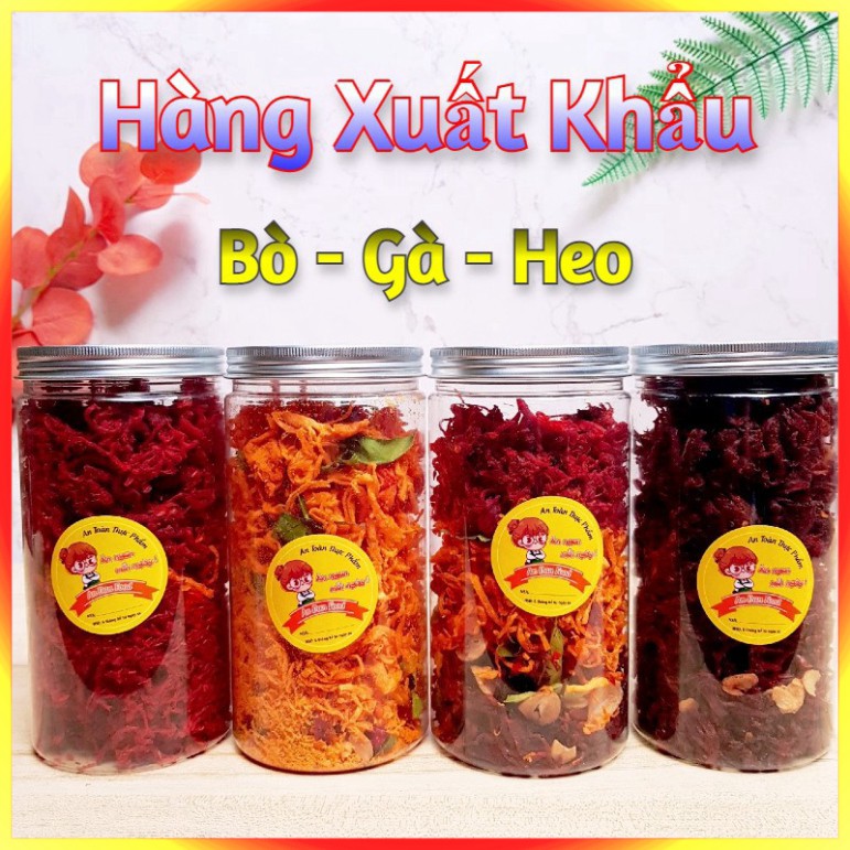 [Hàng Xuất Khẩu] Hũ Lớn 3 Vị Khô Gà , Khô Bò , Heo Cháy Tỏi [LOẠI 1] Thơm Ngon 335G - Nhiều Dinh Dưỡng – Quà Tặng Ăn Vặt | BigBuy360 - bigbuy360.vn